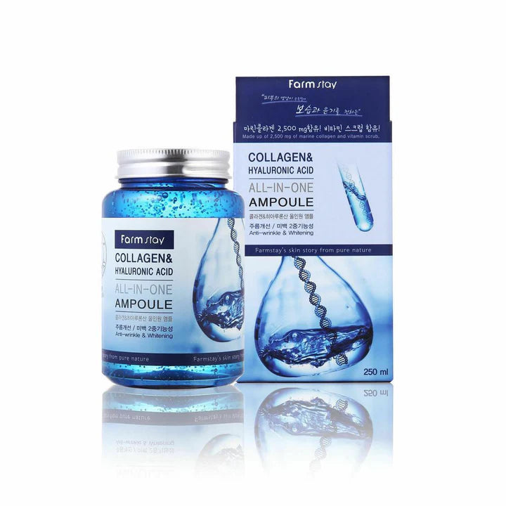 FARMSTAY Collagen & Hyaluronic Acid All-In-One Ampoule 250ml