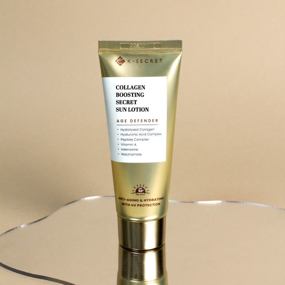 K-SECRET SEOUL 1988 Collagen Boosting Secret Sun Lotion SPF50+ PA++++ 50ml