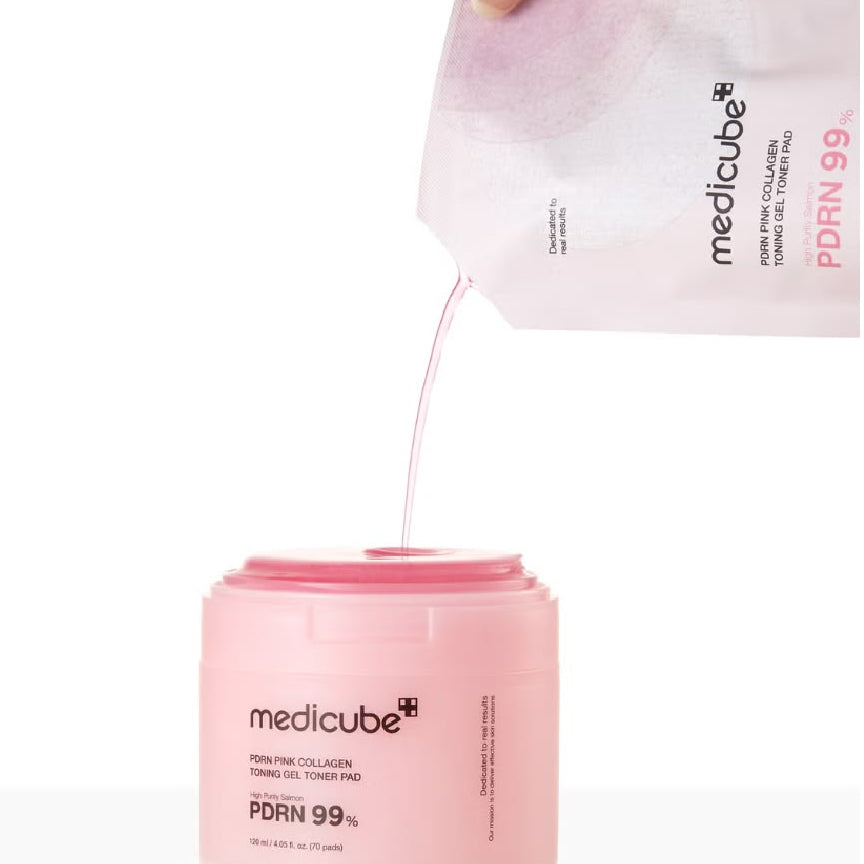 MEDICUBE PDRN Pink Collagen Toning Gel Toner Pad - 70 pads